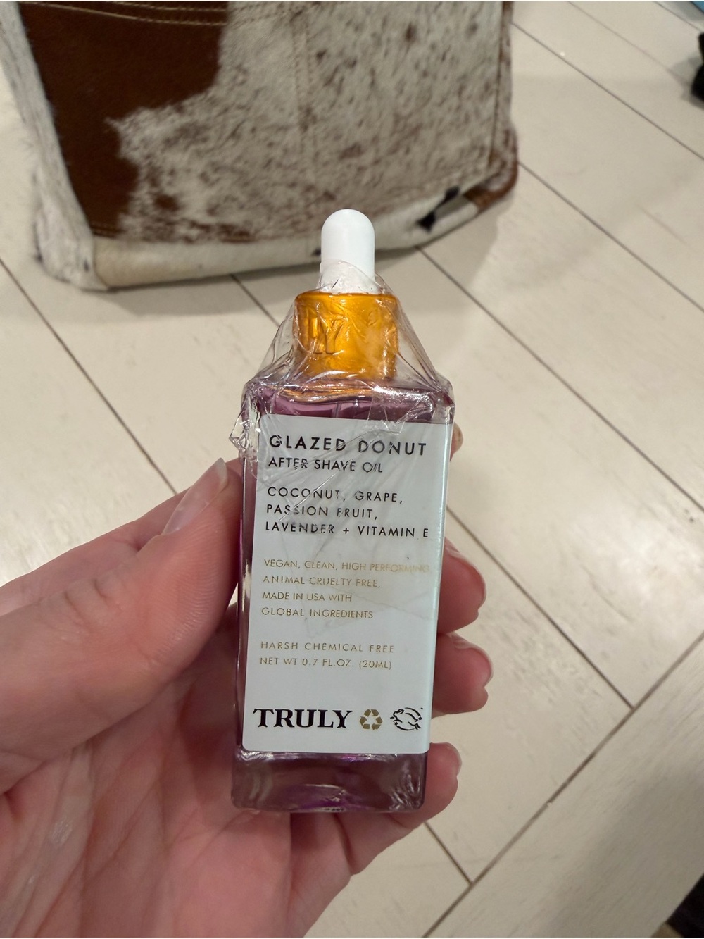 TRULY Aftershave Oil Bottle - Purple & Gold Accents